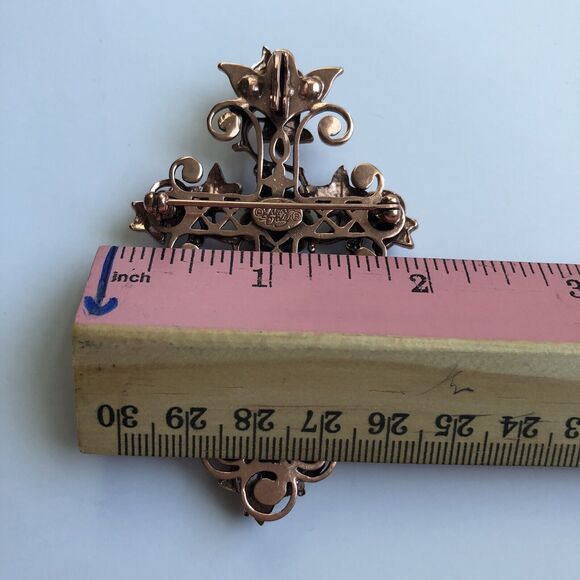 KIRKS FOLLY Mother Earth Pink Heaven Cross Pin Brooch Enhancer - Picture 9 of 9